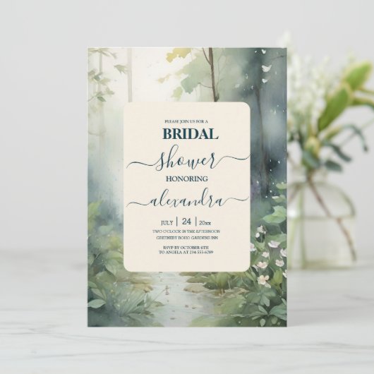 Bergbos Elegant Rustiek Vrijgezellenfeest Kaart (Staand voorkant)