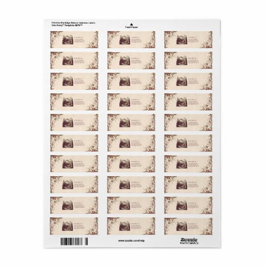 Bergbos Evergreen Tree Bruiloft Etiket (Full Sheet)