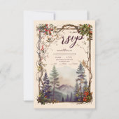  Bergbos Evergreen Tree Bruiloft RSVP Kaartje (Voorkant)