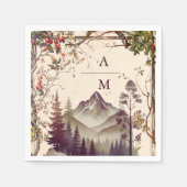  Bergbos Evergreen Tree Bruiloft Servet (Voorkant)