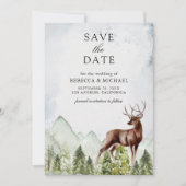 Bergbos Herten Foto Bruiloft Save The Date (Voorkant)
