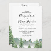 Bergbos in één bruiloft kaart (Voorkant / Achterkant)