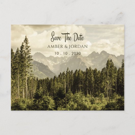  Bergbos landschap bruiloft Briefkaart (Voorkant)