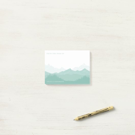 Bergbos met naam groot post-it® notes (Op bureau)