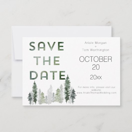 Bergbos Modern Save The Date (Voorkant)