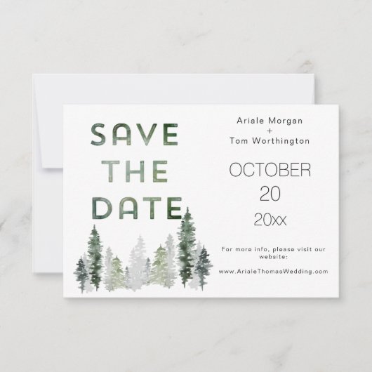 Bergbos Modern Save The Date (Voorkant)