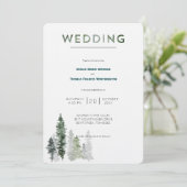 Bergbos Modern Wedding Kaart (Staand voorkant)