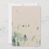 Bergbos Modern Wedding Kaart (Achterkant)