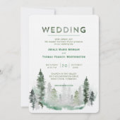 Bergbos Modern Wedding Kaart (Voorkant)