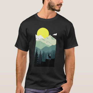 Bergbos Silhouette Ar Camping Wandel T-shirt