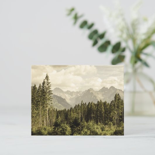  bergboslandschap briefkaart (Staand voorkant)