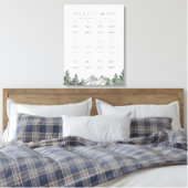 Bergbruiloft 12 Tables Wedding Seating Chart Canvas Afdruk (Insitu (Slaapkamer))