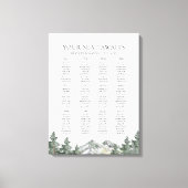 Bergbruiloft 12 Tables Wedding Seating Chart Canvas Afdruk (Voorkant)
