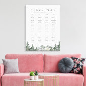 Bergbruiloft 12 Tables Wedding Seating Chart Canvas Afdruk (Insitu (Woonkamer))