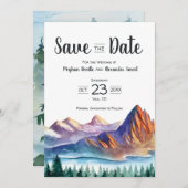 Bergbruiloft Save the Date with Lake & Forest (Voorkant / Achterkant)