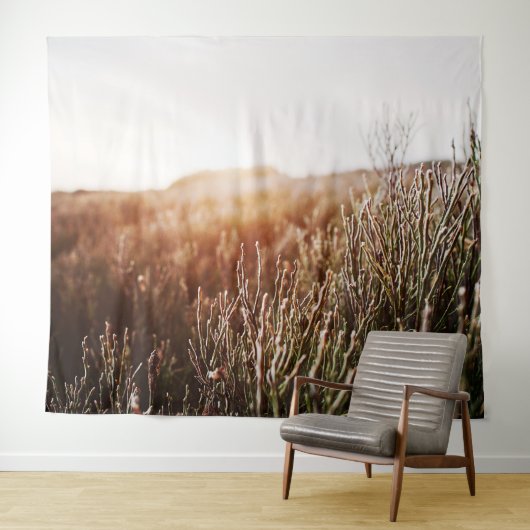 Bergdennengras zonlicht hemellandschap wandkleed (In Situ (horizontaal))