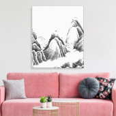 Bergdorp - Inkt Canvas Afdruk (Insitu (Woonkamer))