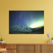 Bergen | Aurora Borealis & Milky Way Alaska Canvas Afdruk (Insitu (Woonkamer))