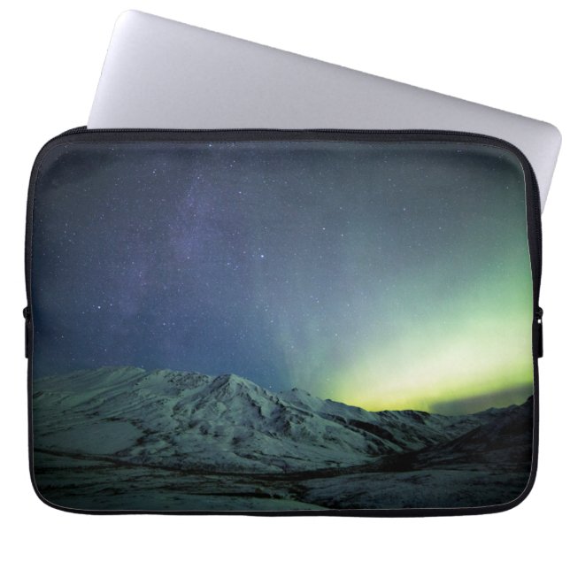 Bergen | Aurora Borealis & Milky Way Alaska Laptop Sleeve (Voorkant)