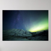 Bergen | Aurora Borealis & Milky Way Alaska Poster (Voorkant)