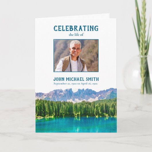 Bergen Begrafenis Orde van Dienst Foto Memorial Programma (Voorkant)