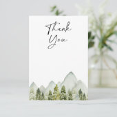 Bergen & Bomen Baby shower Hartelijk dank Bedankkaart (Staand voorkant)