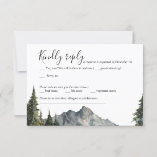 Bergen Bos Bruiloft RSVP Kaart