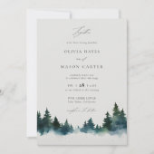 Bergen Bos Outdoor Rustiek Elegant Huwelijk Kaart (Voorkant)