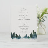 Bergen Bos Outdoor Rustiek Elegant Huwelijk Kaart (Staand voorkant)