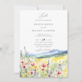 Bergen Bossen Rustic Meadow Wildflowers Wedding Kaart (Voorkant)