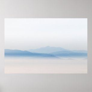 Bergen boven wolken poster