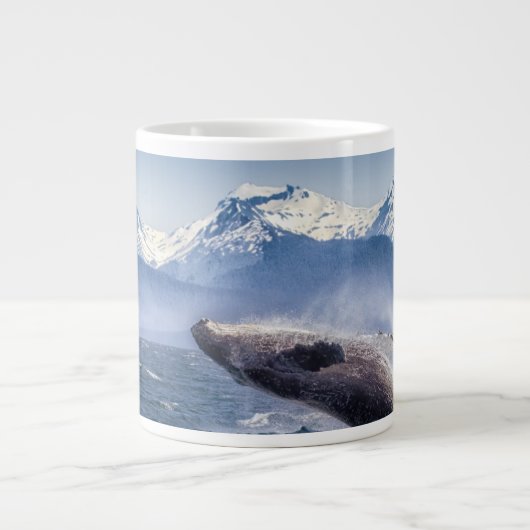 Bergen | Breach Whale Glacier Bay, Alaska Extra Grote Beker (Voorkant)