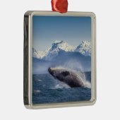 Bergen | Breach Whale Glacier Bay, Alaska Metalen Ornament (Rechts)