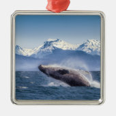 Bergen | Breach Whale Glacier Bay, Alaska Metalen Ornament (Voorkant)