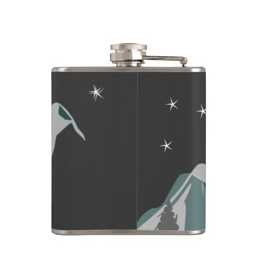 Bergen Calling Quote Night Landschap Custom Heupfles (Achterkant)