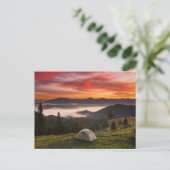 Bergen | Camping Foggy Sunrise Briefkaart (Staand voorkant)