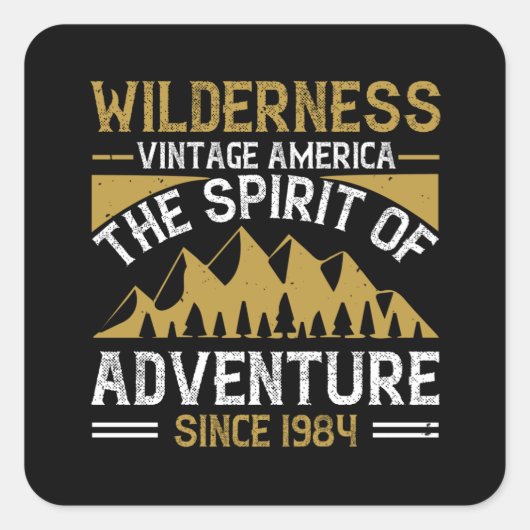 Bergen - de geest van het avontuur vierkante sticker (Voorkant)