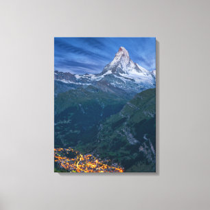 Bergen   De Matterhorn, Zermatt, Zwitserse Alpen Canvas Afdruk