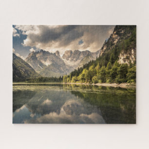 Bergen   Dürrensee Lake, Dolomites, Italië Legpuzzel