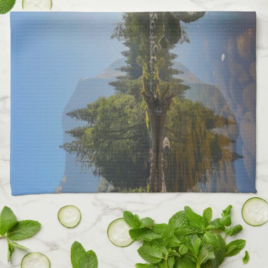 Bergen | El Capitan Yosemite Park, Californië Theedoek (Gevouwen)