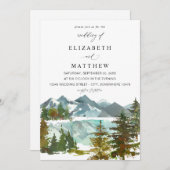 Bergen en bomen rustieke bruiloft v2 kaart (Voorkant / Achterkant)