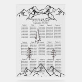 Bergen en bomen schetsen bruiloft zitkaart acryl bord (Voorkant)