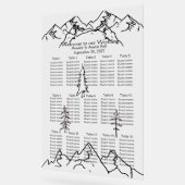 Bergen en bomen schetsen bruiloft zitkaart acryl bord (Hoek)