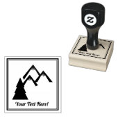 Bergen en boom 	rubberstempel (Gestempeld)