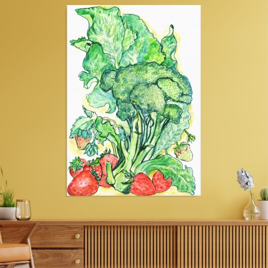 Bergen en Broccoli Canvas Afdruk (Insitu (Woonkamer))