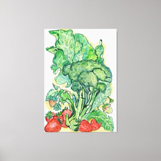 Bergen en Broccoli Canvas Afdruk (Voorkant)