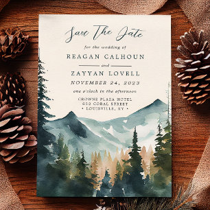 Bergen En Dennen Calligraphy Save The Date Kaart