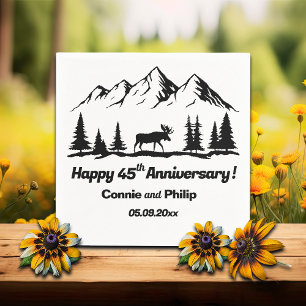 Bergen en eland 45e bruiloft Jubileum Servet