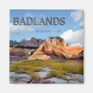 Bergen en hemel in het nationaal park Badlands Magneet