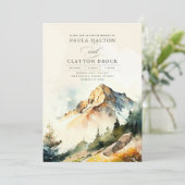 Bergen en Herfst Adembenemend Elegant Wedding Kaart (Staand voorkant)